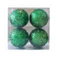thumbnail image 1 of Pearl Sequin Christmas Ball Ornaments Set of 4 - Red, Gold & Green Plastic Decorations for Christmas Tree, Window, Centerpiece or Holiday Gift, 1 of 5