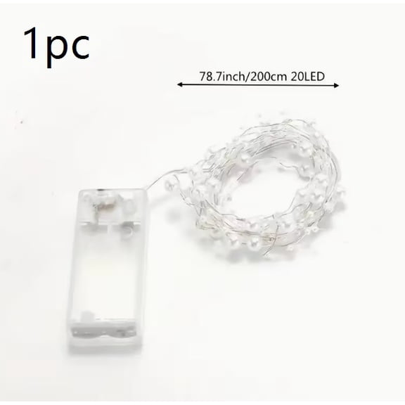 Pearl Shaped LED String Lights - Battery Powered Decorative Lights for Bedroom, Wedding, and Holiday Use