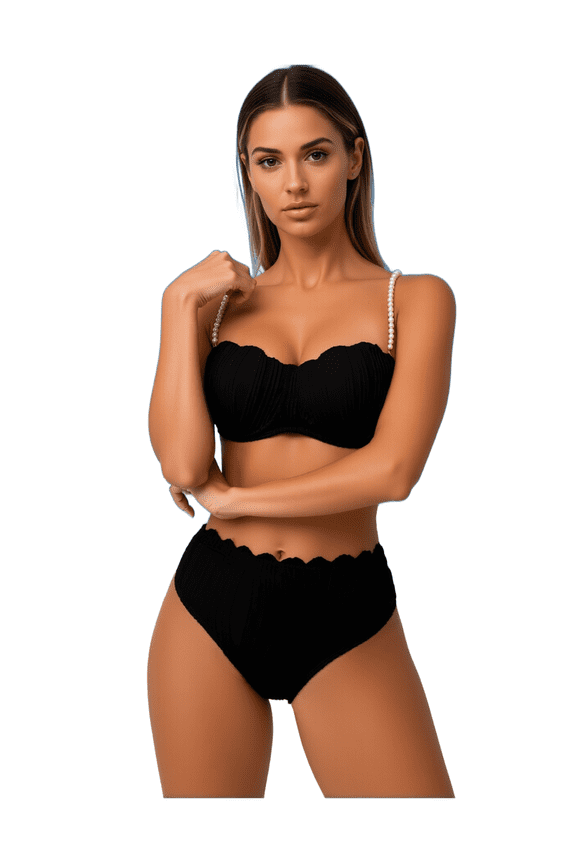 Pearl Shell Pattern Two Piece Bikini Set for Beach and Hot Spring