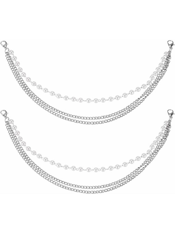 Pearl Shoe Chains, Metal Charms Chain Sandals Accessories for Women -