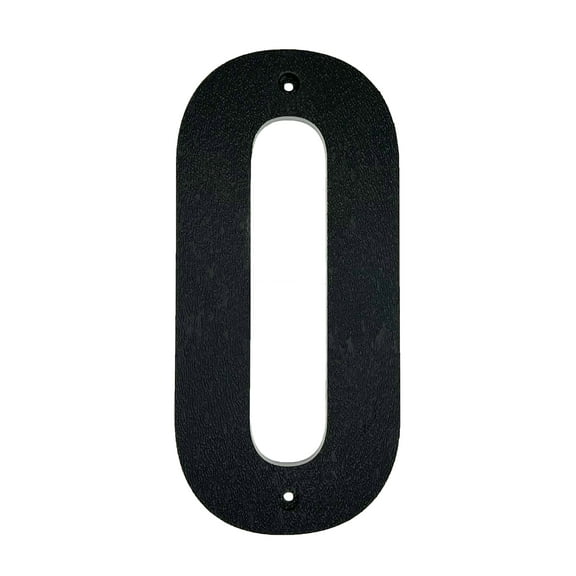 Pearl Sign Co. Black 8" Floating House Number 0, Bold Modern Style
