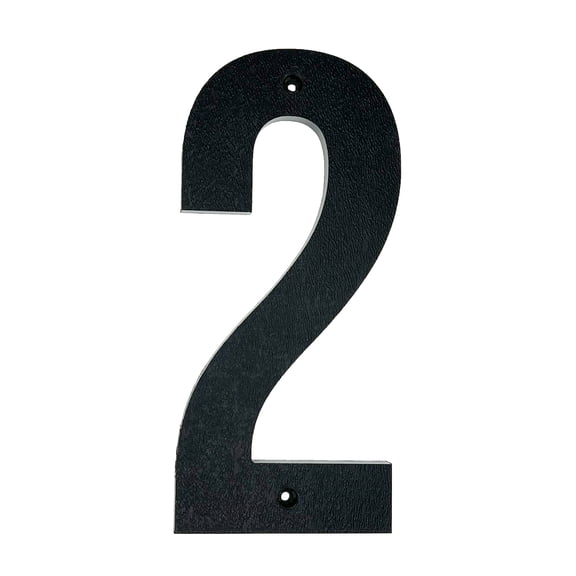 Pearl Sign Co. Black 8" Floating House Number 2, Bold Modern Style