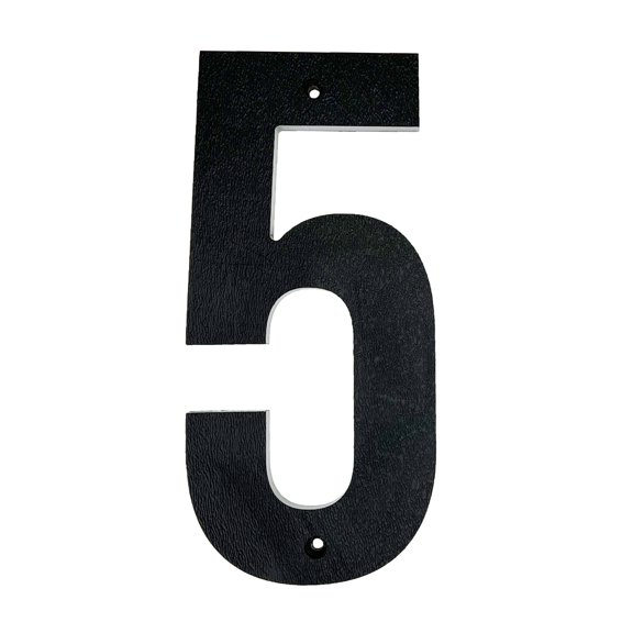 Pearl Sign Co. Black 8" Floating House Number 5, Bold Modern Style