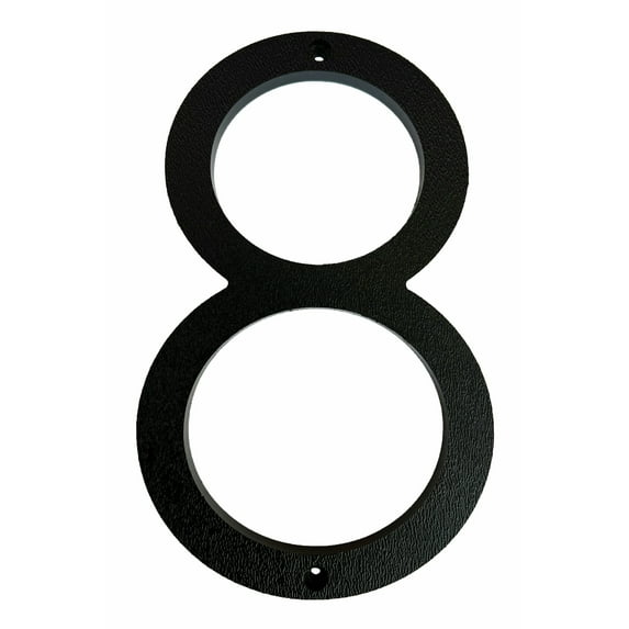 Pearl Sign Co. Black 8" Floating House Number 8, Clean Modern Style
