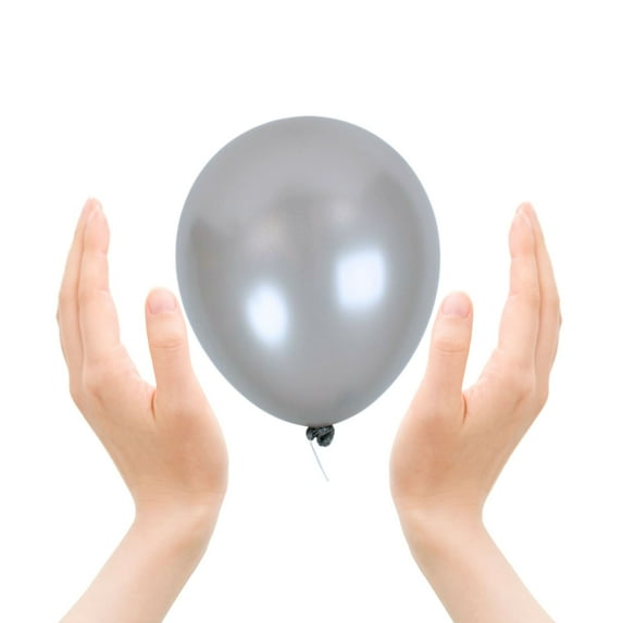 Pearl Silver Balloons - 5 Inch Latex Balloons 25 Pack