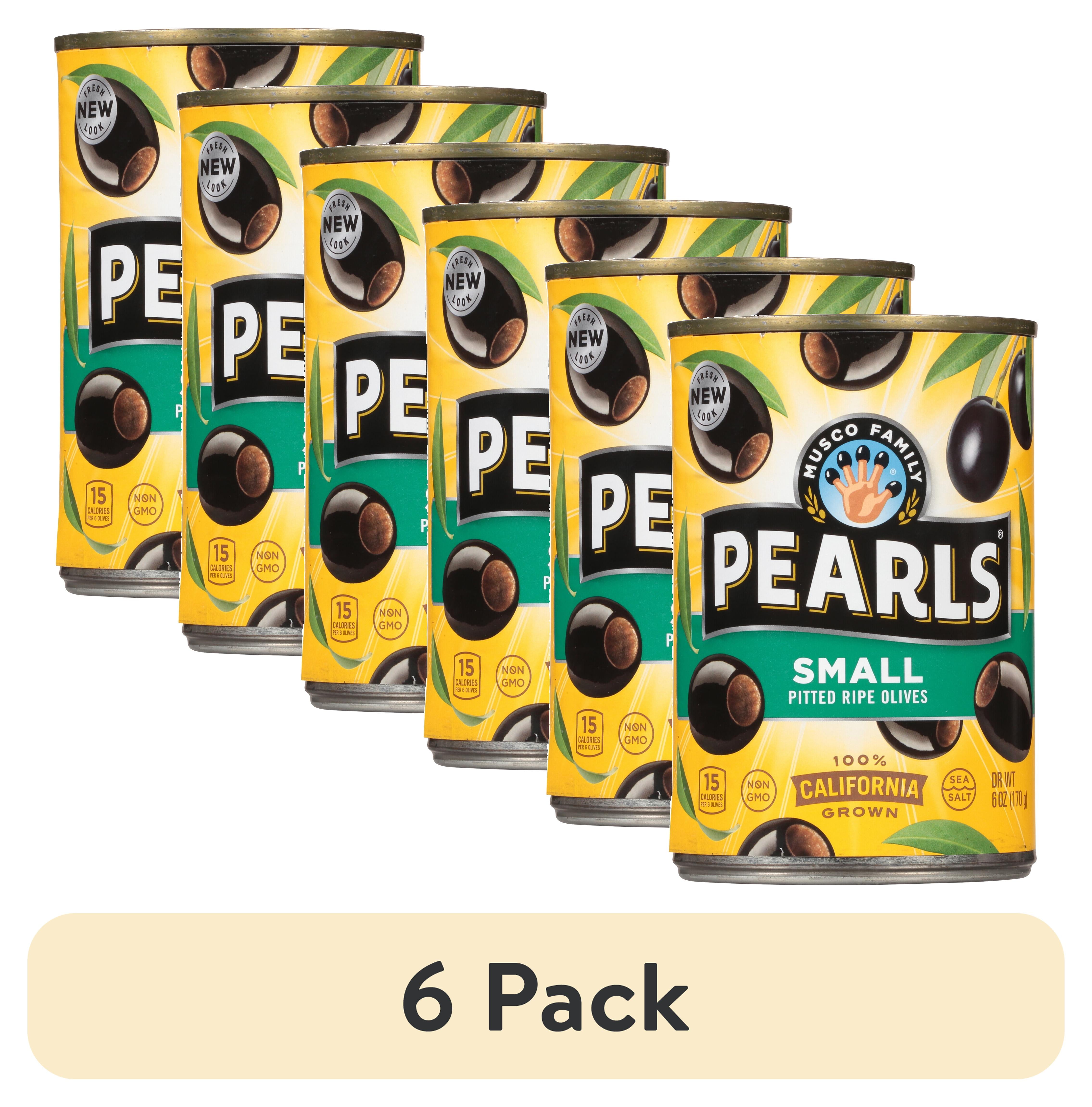 (6 pack) Pearl Small Pitted California Ripe Olives 6 oz. Can. Major Allergens Not Contained.