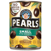 Pearl Small Pitted California Ripe Olives 6 oz. Can. No Artificial Colors. Major Allergens Not Contained.