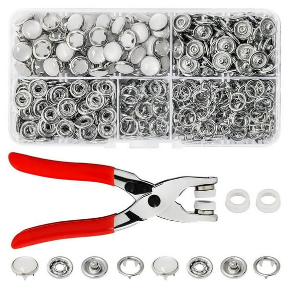 Pearl Snaps for Fabric Snap Pliers, Metal Button Kit Clothing, Shirts, Onesie, Romper,120 Set