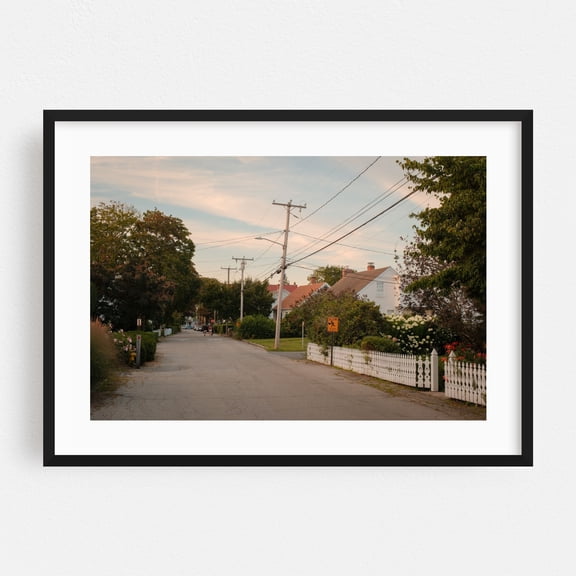 Pearl Street, Noank 02 - Groton Connecticut Photography Rural Countryside Street Photography Landscape Black Framed Wall Art Print 12 x 18 inches