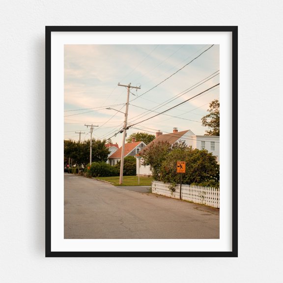 Pearl Street, Noank - Groton Connecticut Photography Street Photography Rural Vintage Countryside Architecture Scenic Black Framed Wall Art Print 18 x 24 inches