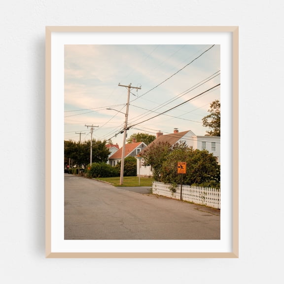 Pearl Street, Noank - Groton Connecticut Photography Street Photography Rural Vintage Countryside Architecture Scenic Oak Framed Wall Art Print 9 x 12 inches