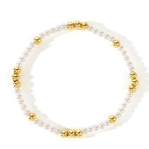 Pearl Stretch Bracelet for Women Style Golden Accessory for Casual Wear Parties Special Occasions Gold