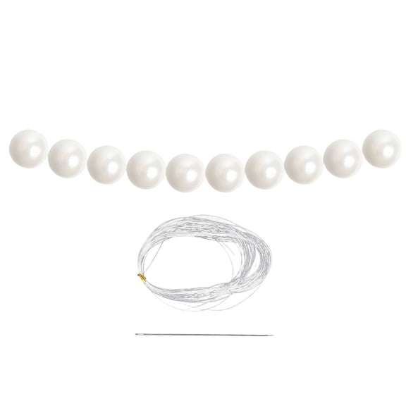 Pearl String Verdsylv Pearl Bead String Pendant for Wedding Decor - 10 Pearls + Thread + Needle - Bridal Shower & Banquet Hanging Background Wall - Rustic Farmhouse Accent, Wedding Backdrop Decor