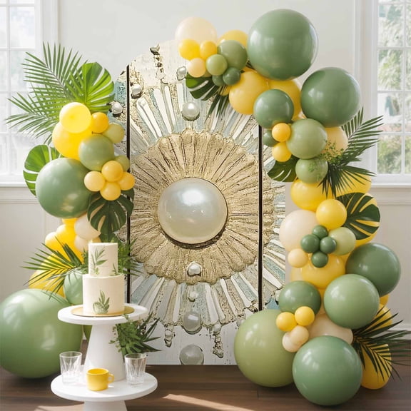 Pearl Sun Decor Arch Backdrop Cover, 5FT, Vintage Wood Texture Spandex Arch Covers Double-Sided Backdrop for Wedding Birthday Party Photo Background Decoration