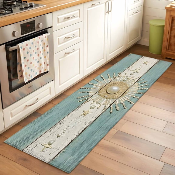 Pearl Sun Decor Runner Rugs 2x6 ft Vintage Wood Texture Washable Hallway Rugs Non-Slip Floor Mats Absorbent Carpet Bedside Runners for Bedroom Kitchen Bathroom Laundry Room