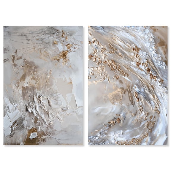 Pearl Tide Set Canvas Set of 2 Geode Art Sets by Art Remedy, Gallery Wrapped, 10 x 15