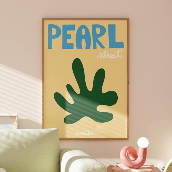 Pearl Travel Poster Minimal Tropical Preppy Decor, Stretched Canvas Size 12x18