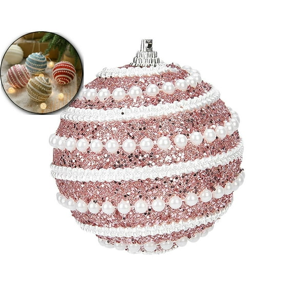 Pearl Twisted Foam Christmas Balls, Lightweight Painted Tree Ornaments, Holiday Decoration Supplies for Christmas Tree Use