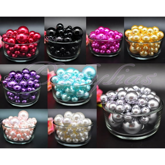 Pearl Vase Fillers Centerpiece Balls Fake Gems Marbles Beads Craft Perlas Decoration Wedding (76 Pack)
