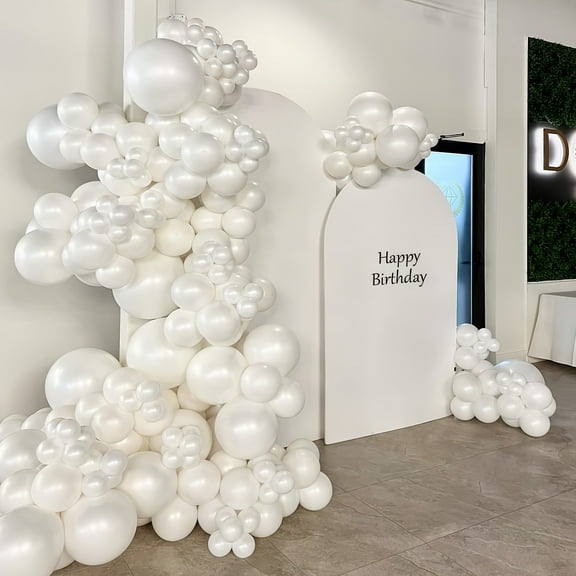 Pearl White Balloon Arch Kit 81pcs for Wedding Birthday Party Decorations Indoor Outdoor
