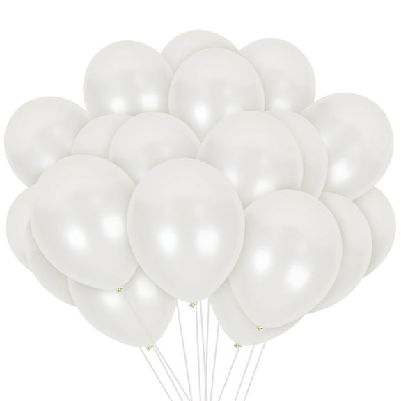 Pearl White Balloons - 12 Inch Latex Balloons 36 Pack