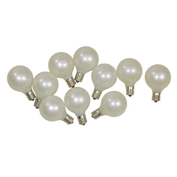 Pearl White G50 Globe Replacement Christmas Bulbs - Pack of 10