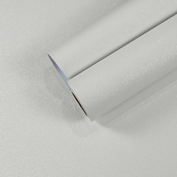 Pearl White Glitter Wallpaper - Sparkle Peel and Stick Removable Glitter Contact Paper Decorative Self Adhesive Fabric Roll for Walls Cabinets 15.7''x100''