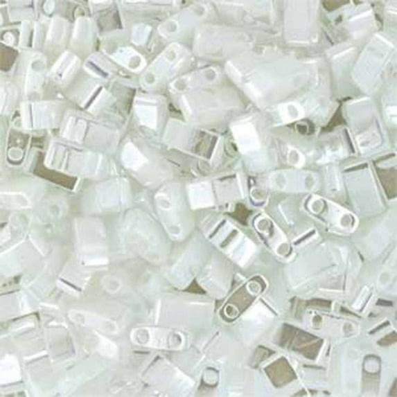 White Pearl Miyuki Tila Seed Beads - Half Cut TLH420-TB