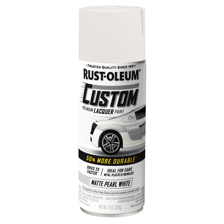 Rust-Oleum 352721 Automotive Custom Lacquer Spray Paint, 11 oz, Matte Pearl  White