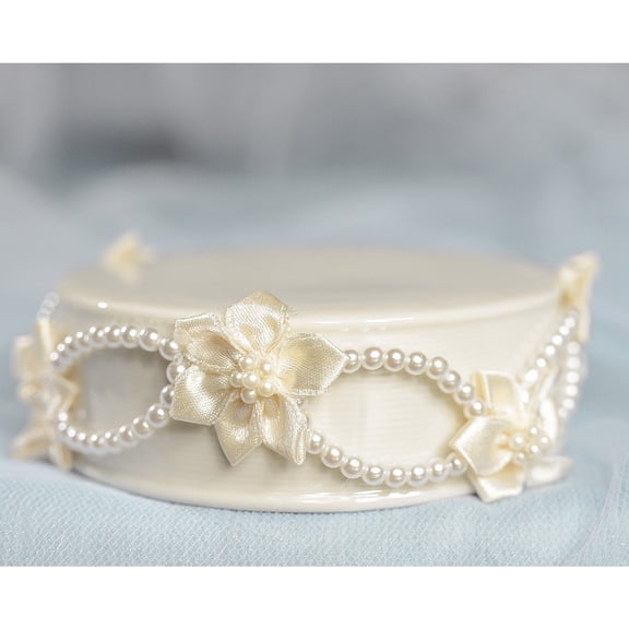 Pearl and Ribbon Flower DIY Cake Topper Base