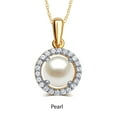 thumbnail image 1 of Pearl and White Sapphire Birthstone Pendant in Sterling Silver, 1 of 3