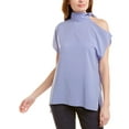 thumbnail image 1 of Pearl by Lela Rose womens  Sheer Check Top, m, Blue, 1 of 3