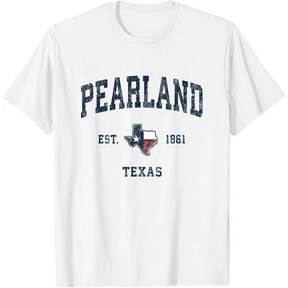 Pearland Texas Tx Vintage State Flag Sports Navy Design T-Shirt Unisex S-5XL Hot Trending Shirt, Vintage Birthday Gift