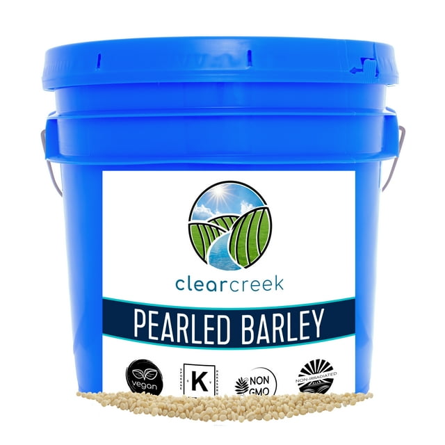 Pearled Barley Bulk 25 lbs Bucket Non GMO Kosher Food Storage