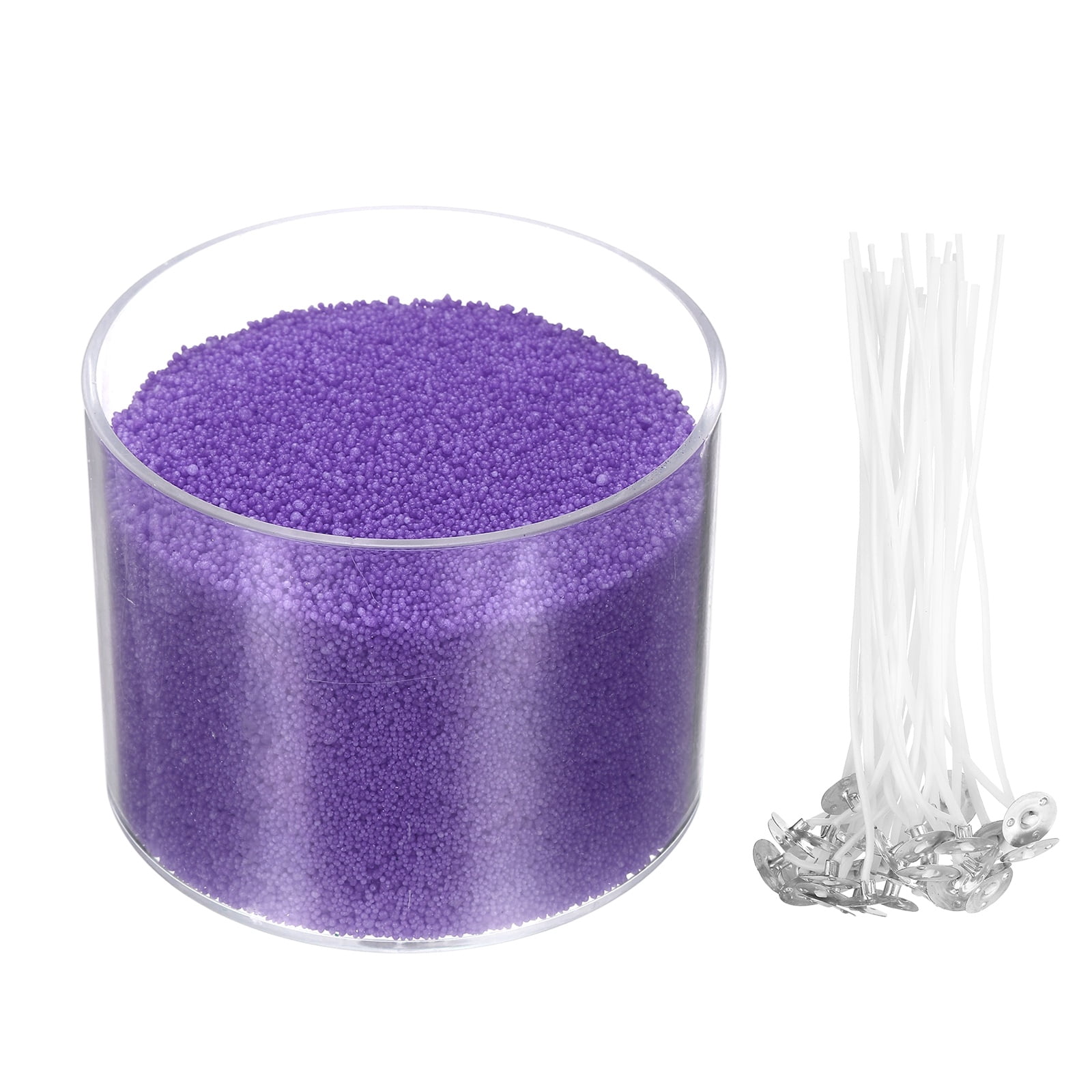 Pearled Sand Candles with 30 Pcs Wicks 14Oz / 400g Candle Beads Refillable Powder Sand Wax Making Kit for Thanksgiving Christmas Wedding Party DIY Home Crafts, Purple