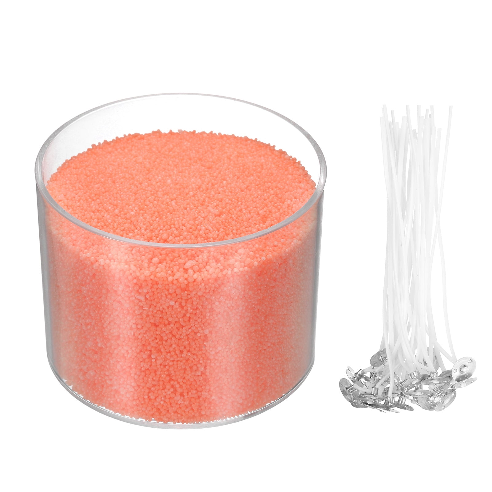 Pearled Sand Candles with 50 Pcs Wicks 21Oz / 600g Candle Beads Refillable Powder Sand Wax Making Kit for Thanksgiving Christmas Wedding Party DIY Home Crafts, Orange