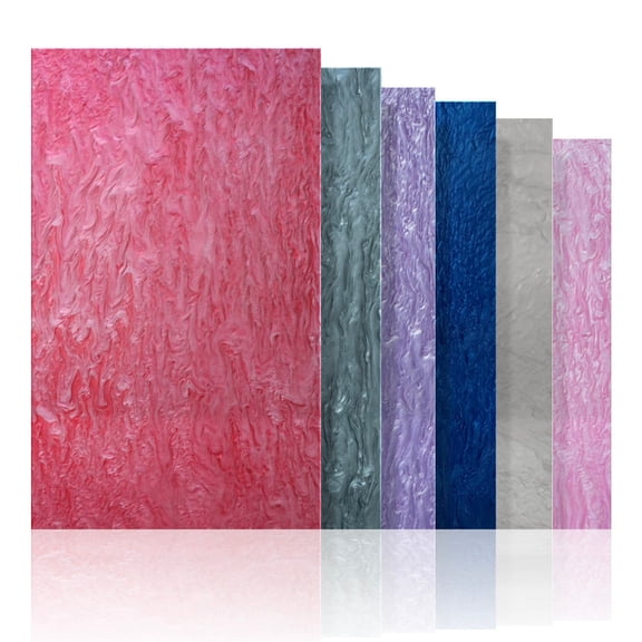 Pearlescent Acrylic Variety Pack CO Laser Variety Pack, 6 Sheets 12x19" 1/8 (2.6mm) Thick Shimmer Finish Glowforge Compatible - Craft Closet Brand