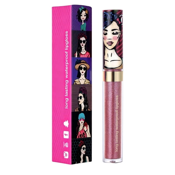 Pearlescent Lip Gloss, Metal Lip Glazes Easys To Color, Long Lasting Shimmer Lip Gloss Metal Shine Glitter Waterproof Lipsticks Full Coverage Lip Color for Mother's Day 3.5ml