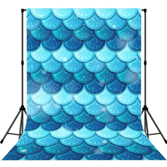 Pearlescent Mermaid Scales Fish Scale Photography Backdrop 5x7Ft Background for Photo Studio Video Recording Birthday Party Wedding Home Decor