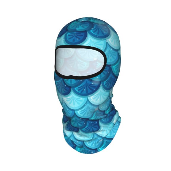 Pearlescent Mermaid Scales Fish Scale Unisex Balaclava Ski Mask Full Face Cover for Cold Weather & UV Protection, Breathable Cooling Helmet Liner
