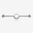 thumbnail image 1 of Pearlescent Sparkle Crescent Rim Industrial Barbell, 1 of 4
