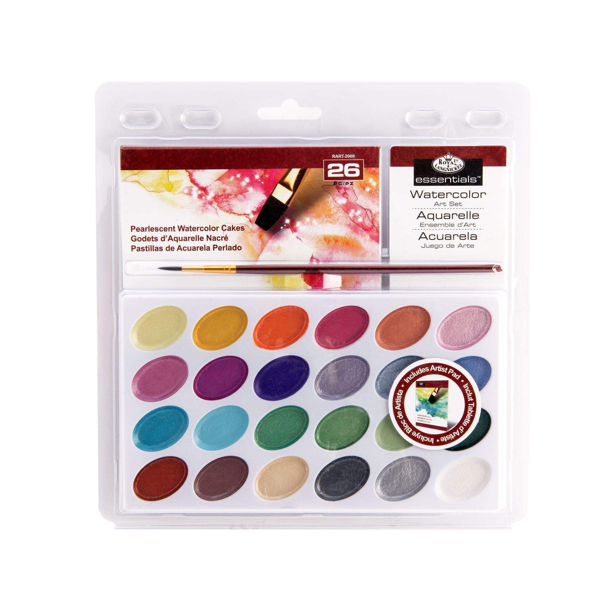 Royal & Langnickel Essentials 26pc Pearlescent Watercolor Painting Art Set