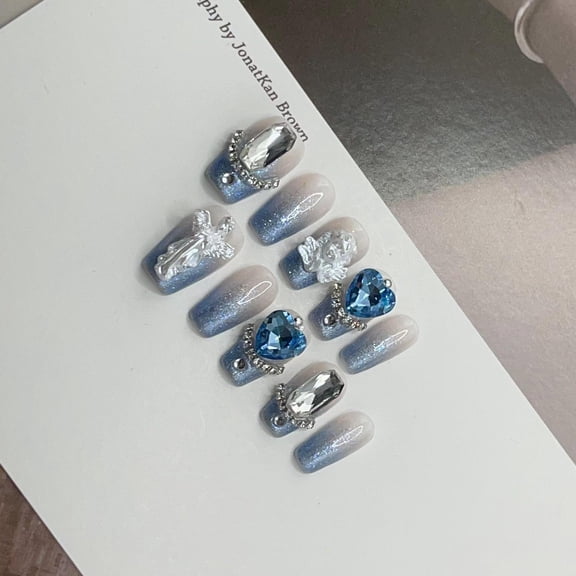 Pearlescent gypsum angel fine flash gradual change whitening pure handmade boutique detachable wearable manicure