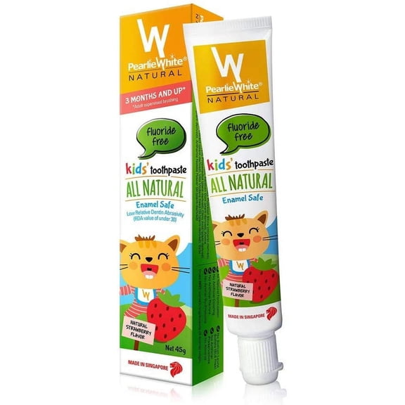 Pearlie White All Natural Fluoride Free Kids Toothpaste 1.58oz Strawberry Flavor