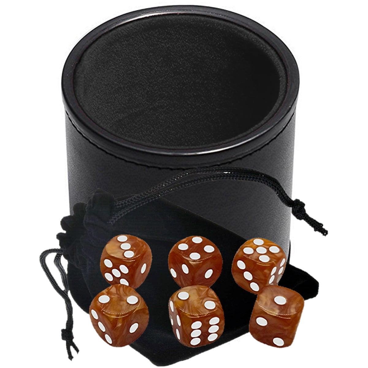 Paerized Pearlized Dice Set w/ Pouch & Cup - Copper / Warm Brown - Walmart.com