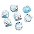 thumbnail image 1 of Pearlized Handmade Porcelain Beads Owl Light Sky Blue 15x16mm about 10pcs/bag DIY, 1 of 1