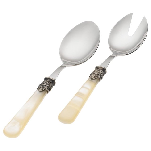 Pearlized Ivory Napoleon 2Piece Salad Tong Set