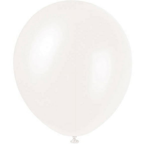 Pearlized Latex Balloons, 12 in, Winter White, 72ct