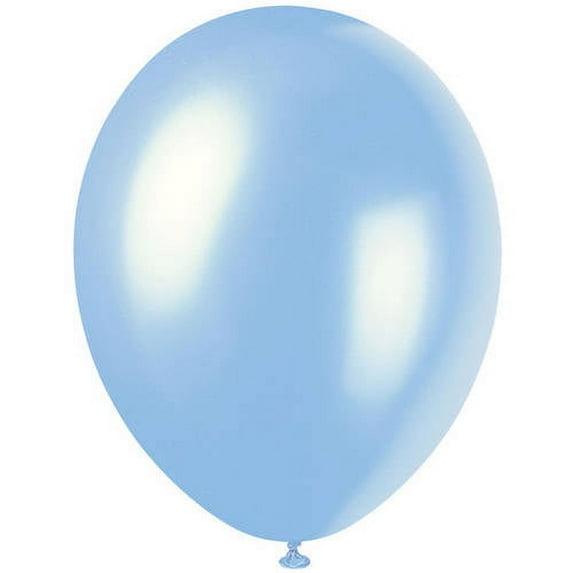 Pearlized Latex Balloons, Sky Blue, 12in, 50ct