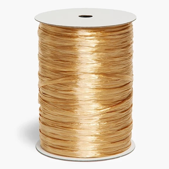 Gold Pearlized Raffia Ribbon, 1/4 Inch Wide, 100 Yards (750go) - Decorative Crafting Ribbon